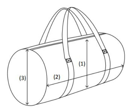 Schéma dimensions sac polochon