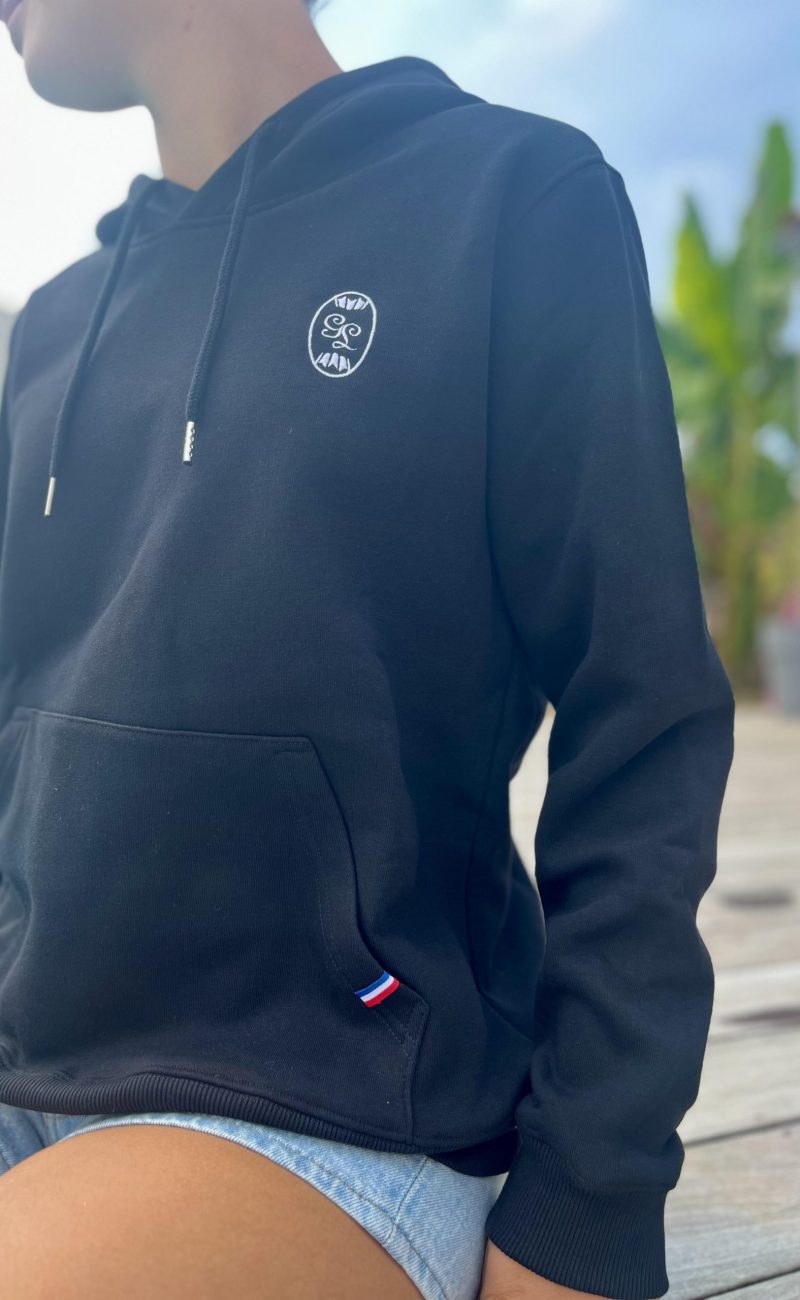 Sweat à capuche femme Léonie éco-responsable. Fabriqué en France. Gaga de L à Auxerre.